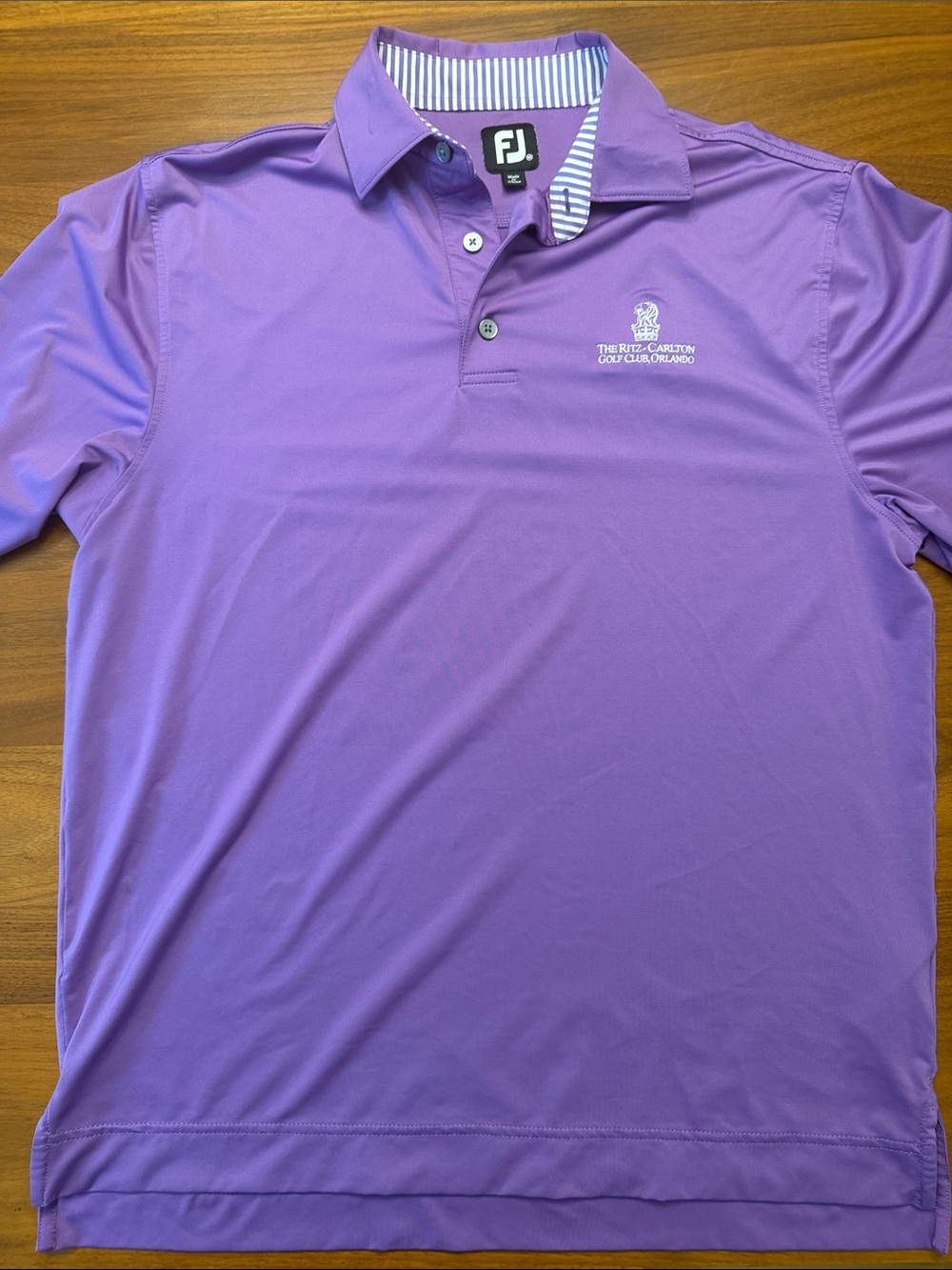 FootJoy Purple Golf Polo with Embroidered Ritz-Carlton Logo